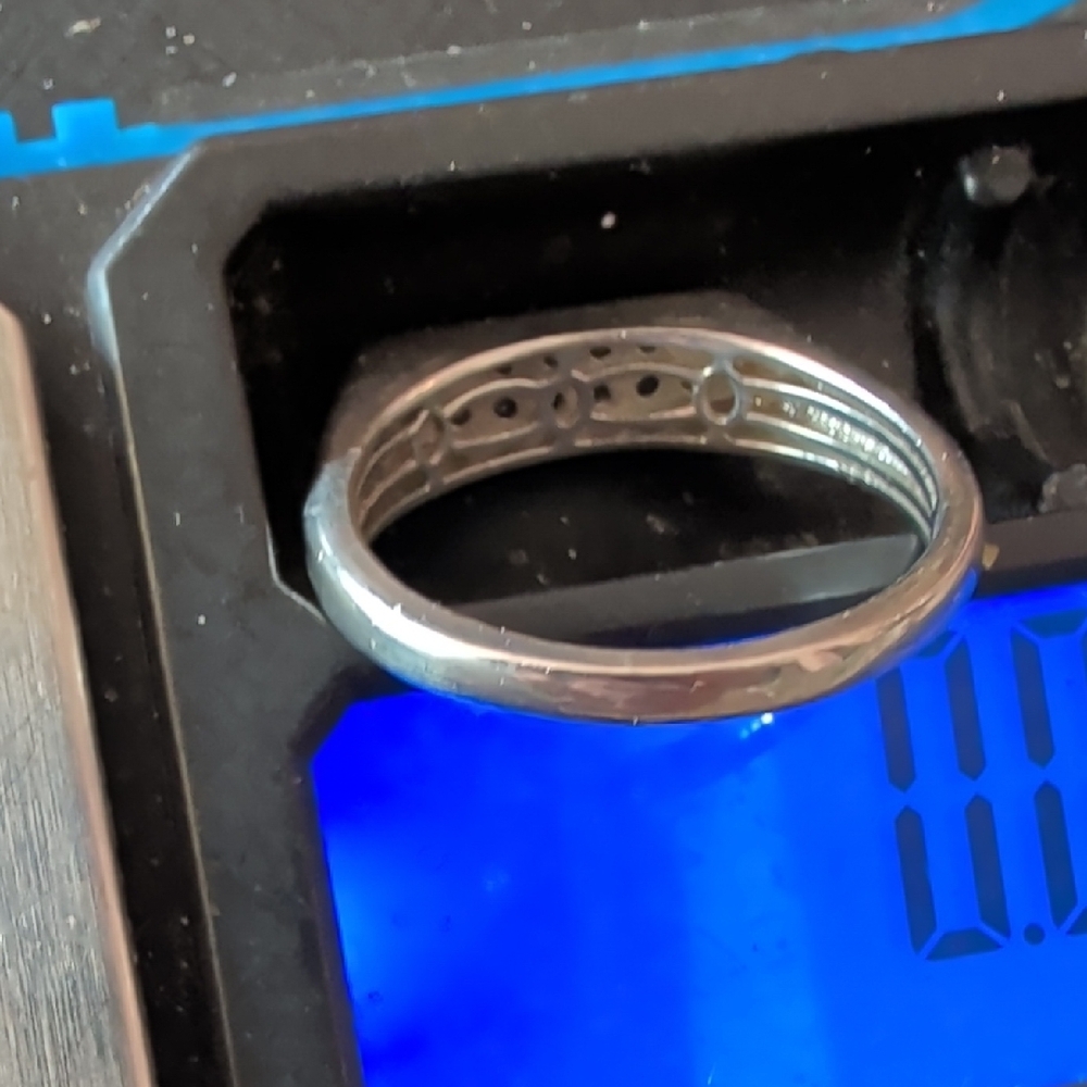 Men's Stainless Silver Rectangular Signet Ring Wi… - image 4